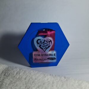 Expositor de Medalhas Hexagonal Azul