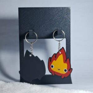 Chaveiro do Calcifer Fundo Preto (Studio Ghibli)